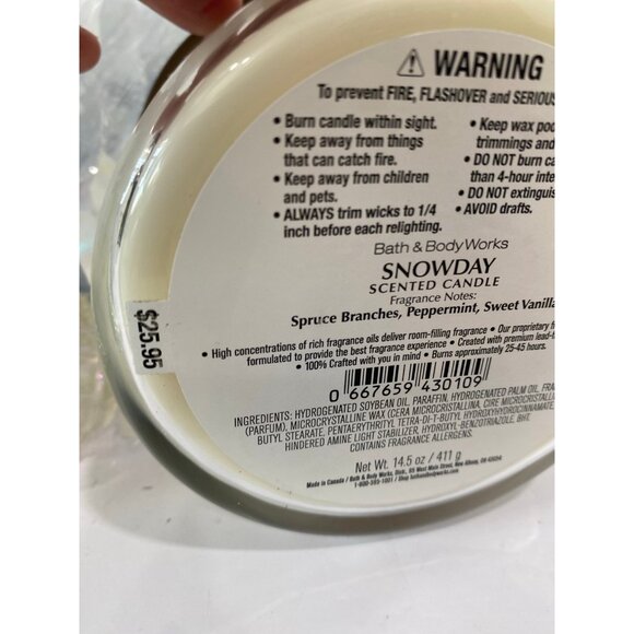 Bath & Body Works Limited Edition “Snow Day” New 3 Wick Candle From 2013 Vault - Picture 7 of 7